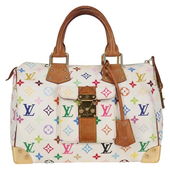 LOUIS VUITTON Monogram Multicolor Speedy 30 Hand Bag White M92643 - Picture 13 of 16